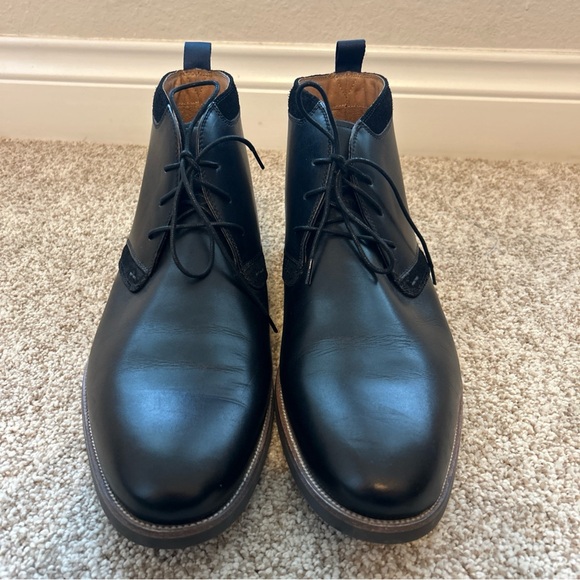 Florsheim Uptown Boots Mens SZ 12 black Leather Mid Plain Toe Chukka Derby NWOB - Picture 2 of 8
